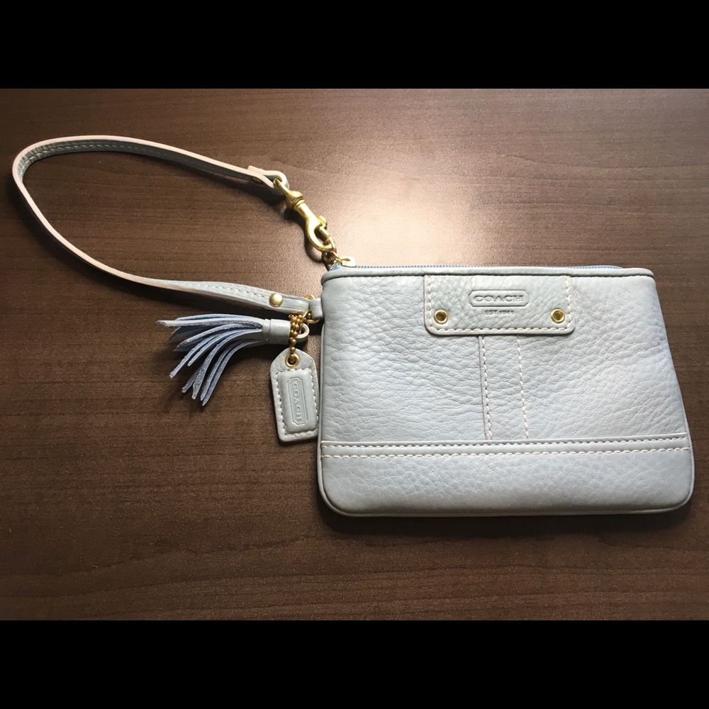 New Without Tags, Coach Small Light Blue Wristlet